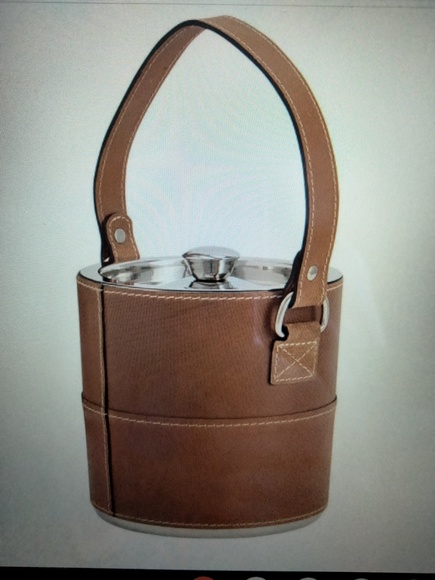 Pottery Barn Beckett Leather ice bucket